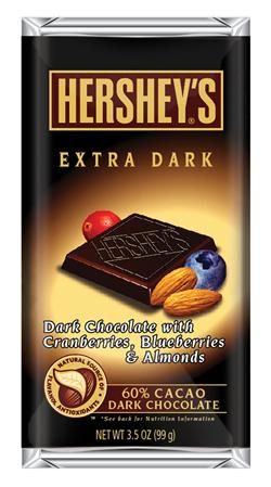 Hershey's Extra Dark Dark Chocolate with Cranberries, Blueberries & Almonds
